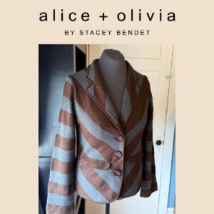 Alice + Olivia Chevron Knit Blazer - L